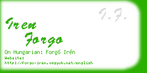 iren forgo business card