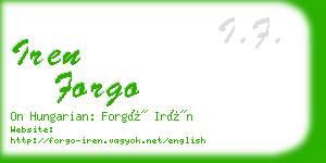 iren forgo business card